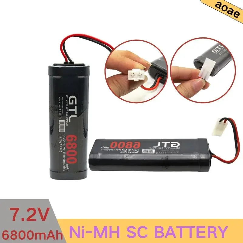 

6800mAh 7.2V Battery NiMH Batteries Pack for RC Car Truck Buggy Boat Tank Ni-Mh Baterias Gray Supper Power GTL