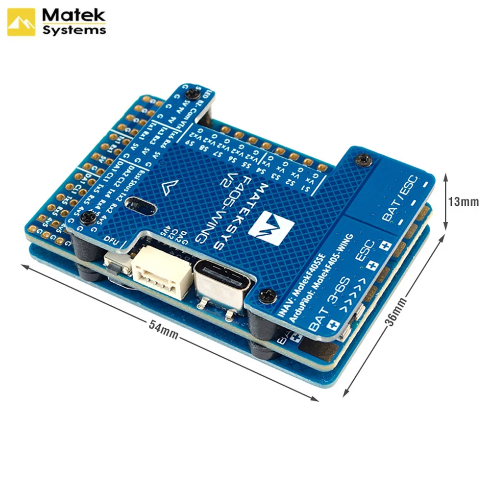 Contrôleur de vol Matek F405-WING-V2 3-6S pour drone aile