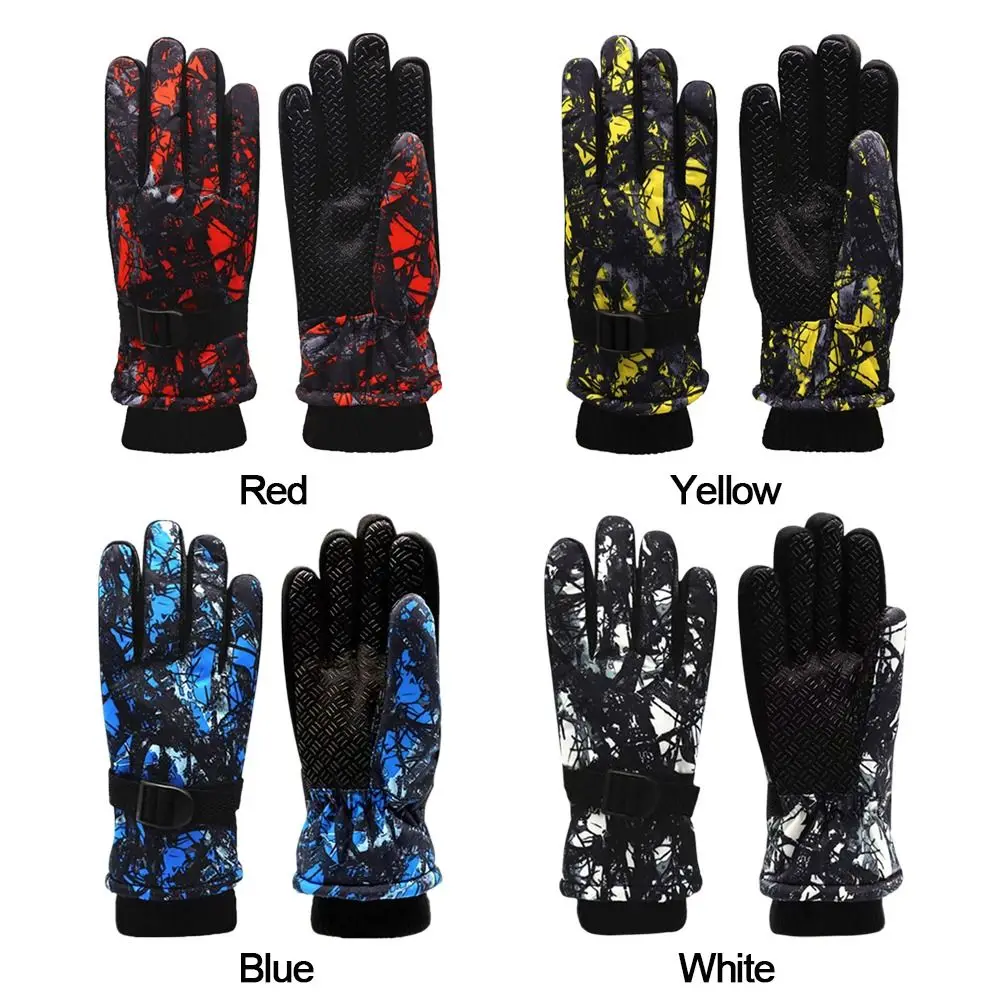 7~13Years Children Ski Gloves Non-slip Windproof Waterproof Long-sleeved Mitten Thicken Warm Mountaineering 5