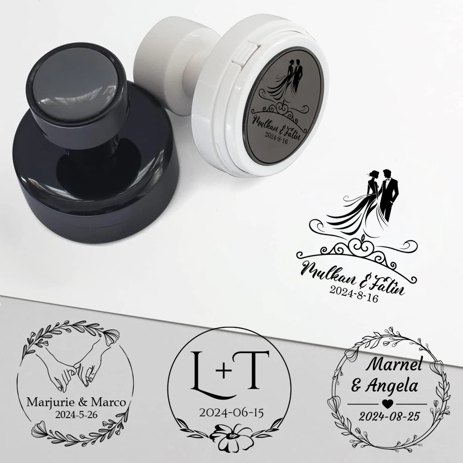 Wedding Stamp Photosensitive Circle Self Inking Stamp Scrapbooking Return Address