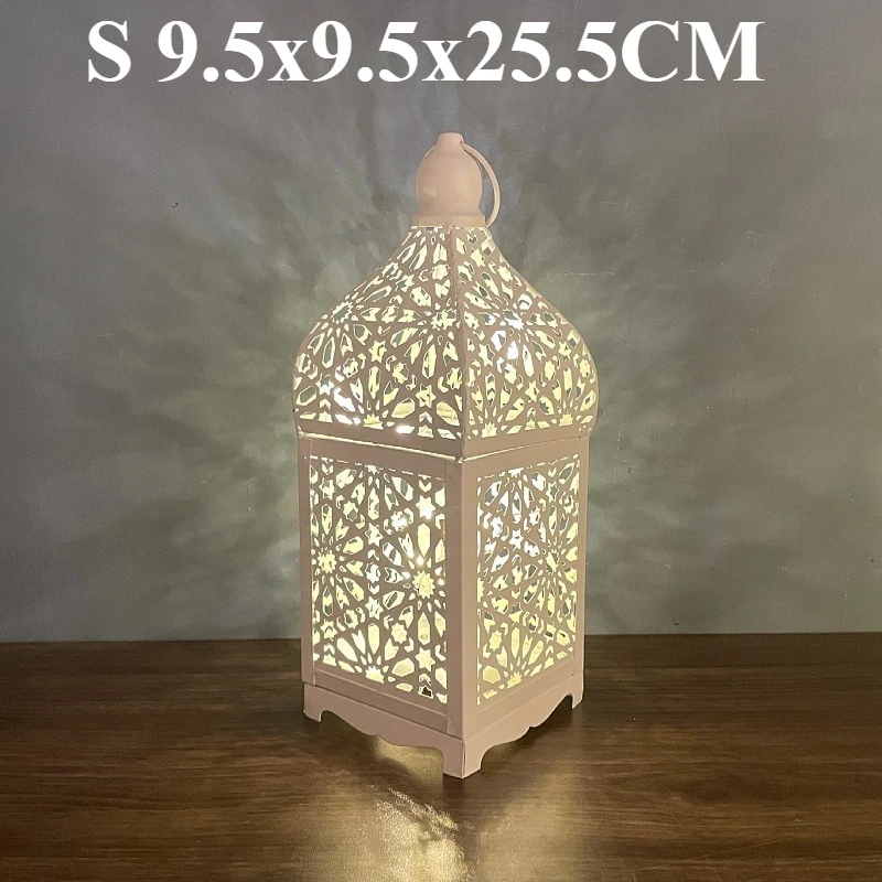 Casa Moro Lanterna Marocchina Firyal – Ferro Color Ruggine – H38 Cm – Portacandela Antivento Fatta A Mano - 2