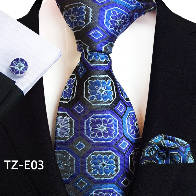 Set di cravatte da uomo in seta argento paisley