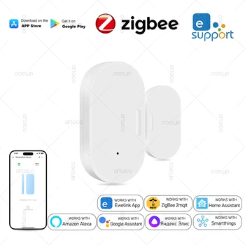 Smart Zigbee Door & Window Magnetic Sensor For Monitoring Open/Closed Status, App Remote Alarm Ideal For Home Security Detection 1