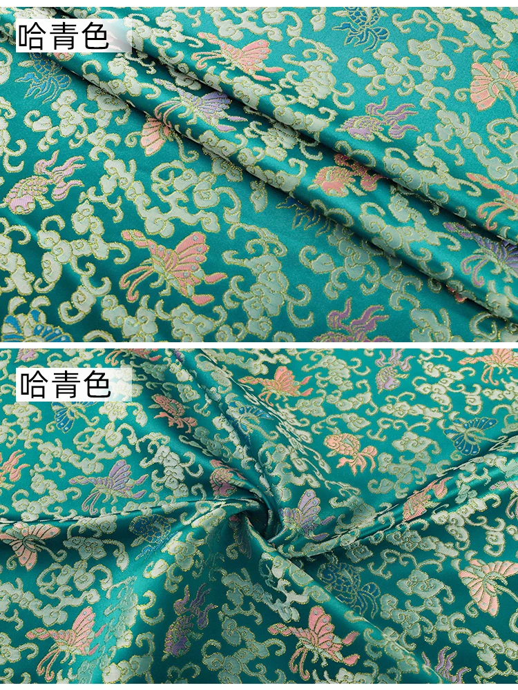 Goldfisch-Muster, Brokat-Jacquard-Stickstoffe, Designer, handgefertigt, DIY-Stoff zum Nähen von Kleidern, Hochzeitskleidung, Schuhen, Taschen – Detail 6
