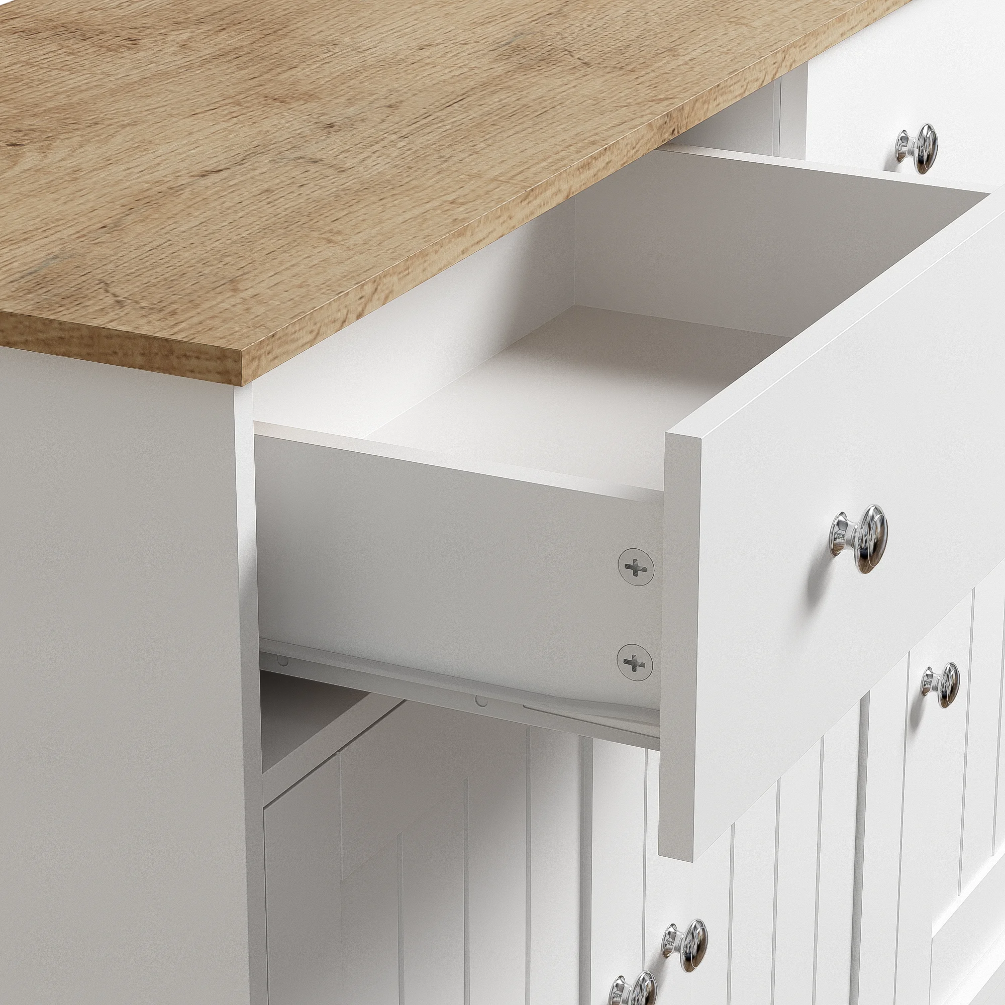 Sideboard, Wohnzimmerschrank mit graviertem Muster, viel Stauraum – Detail 13