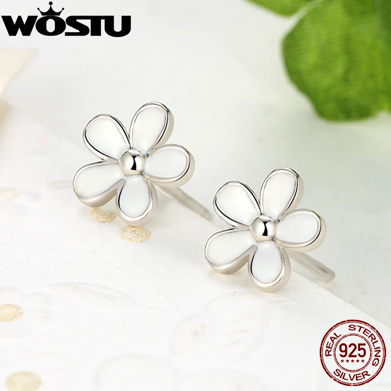 [STONE HENgE] 925 Silver☆Silver Daisy One-touch Earrings Authentic 100% 925 Sterling Silver Darling Daisies Stud