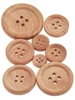 10PCs & 30PCs Natural Color Round Piping Camellia Wood Grain Wooden Buttons 10mm-30mm Sewing Accessories Clothes 4 Holes Button 1