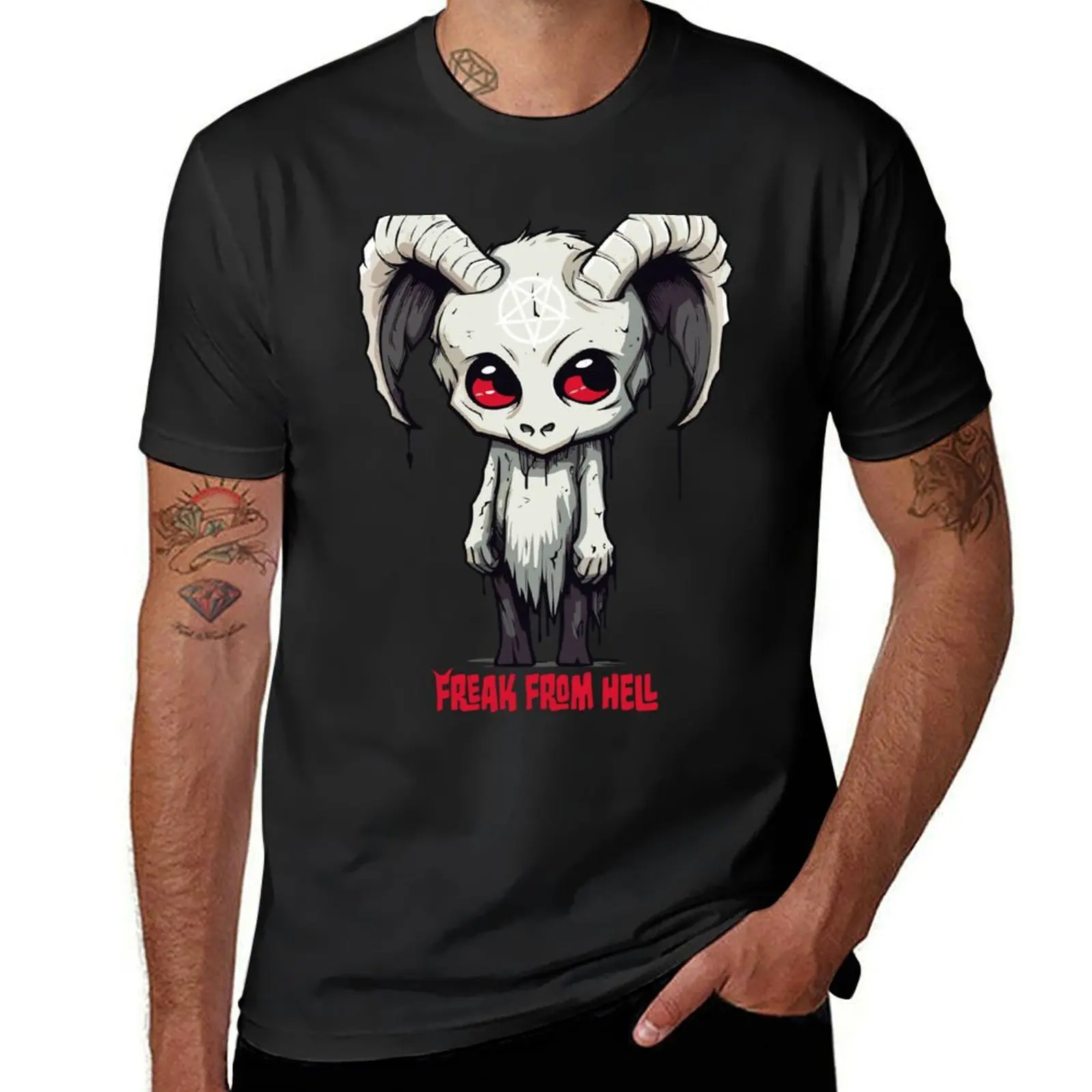 

CUTE BUT EVIL- Freak from Hell, Skull, Totenkopf, Freak T-Shirt new edition customs vintage clothes Men's t shirts