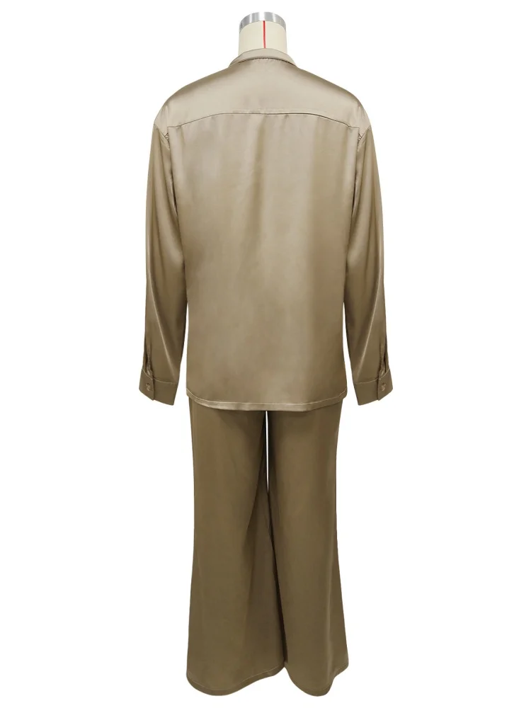 Wmstar  Two Piece Sets Women Wholesale Woven Long Sleeved Shirt and Trousers Pants Set New Style Matching Suit 2025 Fall Clothes