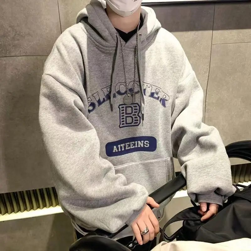 

Корейский стиль Осень-зима мужские и женские трендовые хип-хоп индивидуальные буквы печатные толстовки для пар Свободный Повседневный Топ y2k