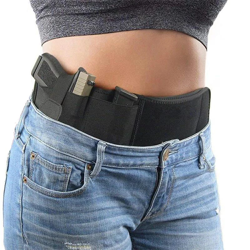 Taktisches Bauchpistolenholster, verdecktes Trage-Taillenband, Pistolenhalter mit Magazintasche, unsichtbares Bundholster – Detail 8