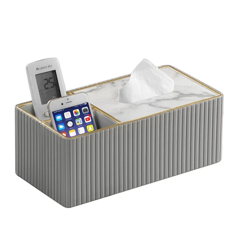 Tissue Box, Living Room Paper Drawer, Desktop Multifunctional Remote Control Storage Box 5