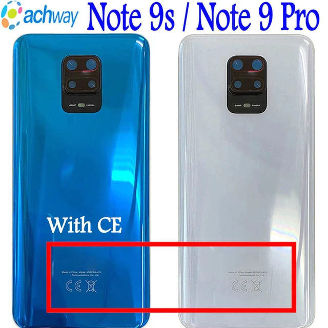 Funda trasera de cristal para Xiaomi Redmi Note 9 Pro / Note 9s, cubierta  trasera con LOGO