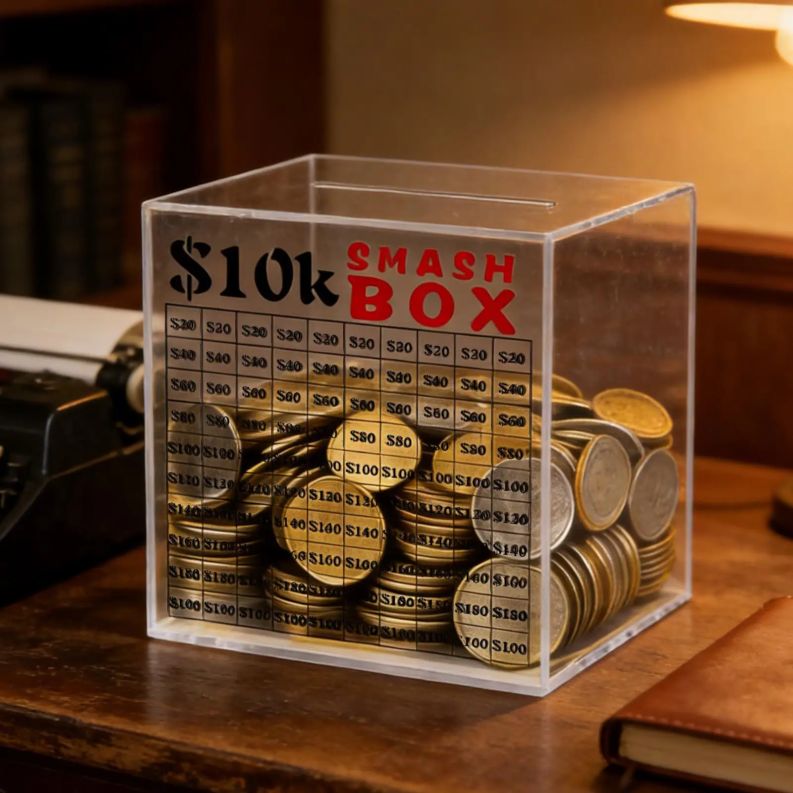 10k Sparbox Große Unzerbrechliche Acryl-Geldbox Transparente Spardose für Kinder, Unternehmen, Büros, Arbeitszimmer, Wohnzimmer, Geburtstag – Detail 6