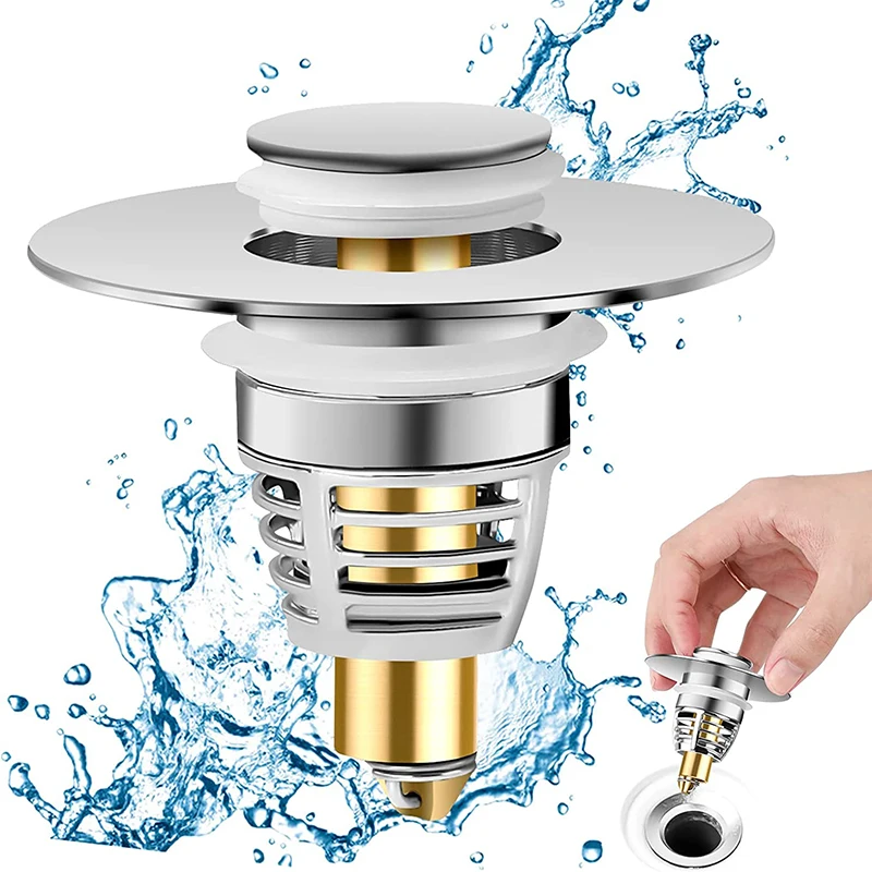 Universal Washbasin Water Head Leaking Stopper Sink Strainer Stopper Bathroom Pop Up Shower Drain Hair Catcher Ea-zy Sink Plug stainless steel pop up bounce core basin drain filter hair catcher sink strainer bathtub stopper bath plug bathroom tool