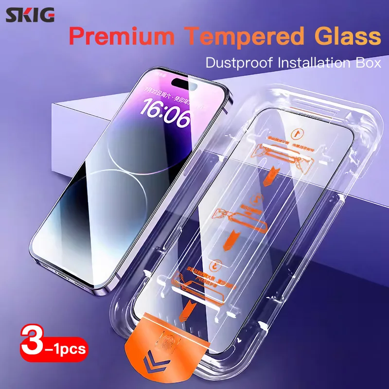1–3 Stück Premium gehärtetes Glas für iPhone 15 14 13 12 Pro Max Plus für 15Pro Displayschutzfolie