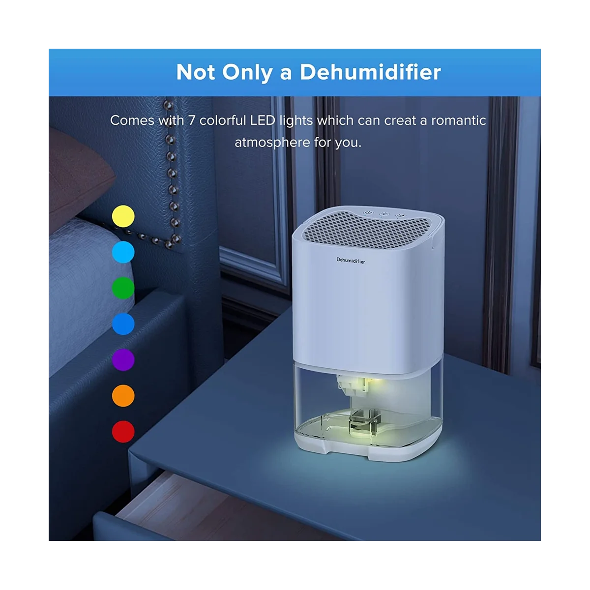 Dehumidifier, Dehumidifiers for Home 35Oz Dehumidifier for Bathroom 2500 Feet(280 Sq Ft) US Plug Black