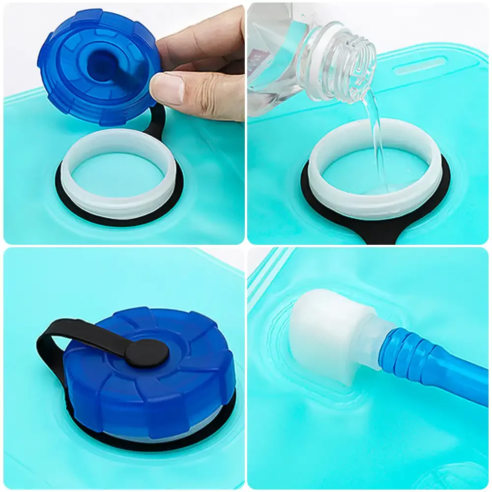 1/2L Folding Water Bag with Drinking Tube Sports Backpack Bicycle Riding Hydration Portable Food Grade Outdoor Camping Water Bag
