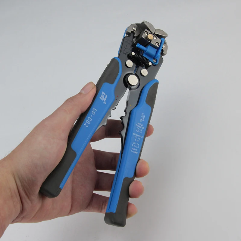 SP-082 Multi-functional Wire Stripper Pliers 0.2-6mm Wire Crimping Tool Alloy Steel Professional Cable Stripper, wire stripper