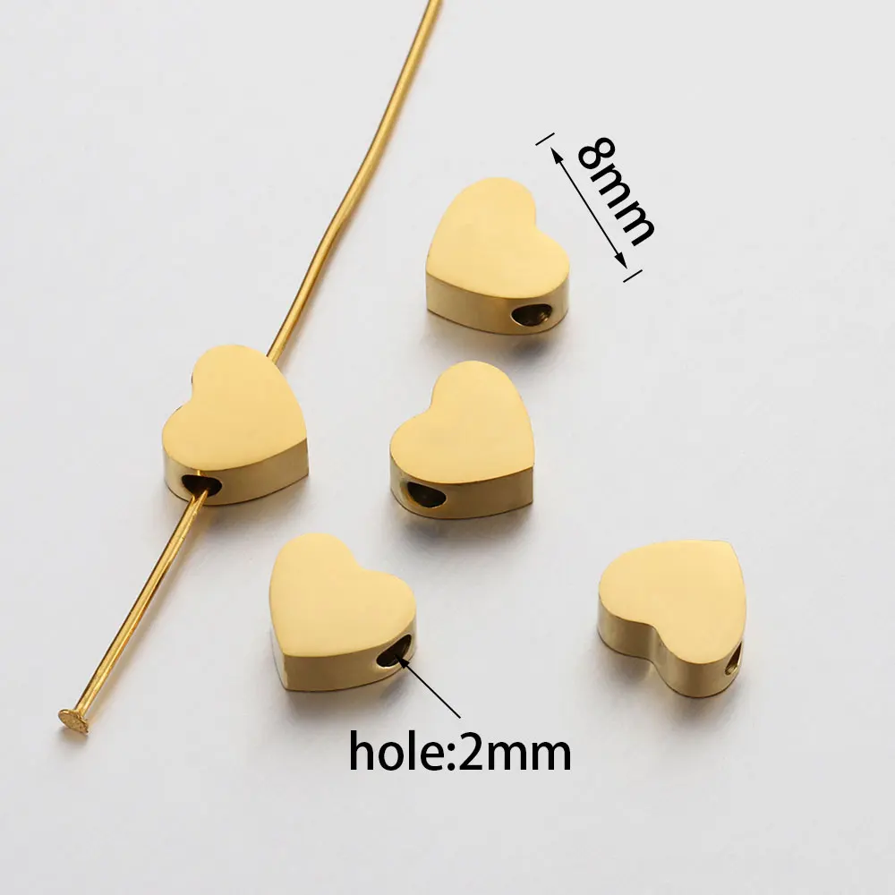 5 stücke Edelstahl Polnischen Herz Armband Perlen Mond Sterne Flugzeug Spacer Perlen DIY Schmuck Machen Halskette Erkenntnisse Großhandel – Detail 14