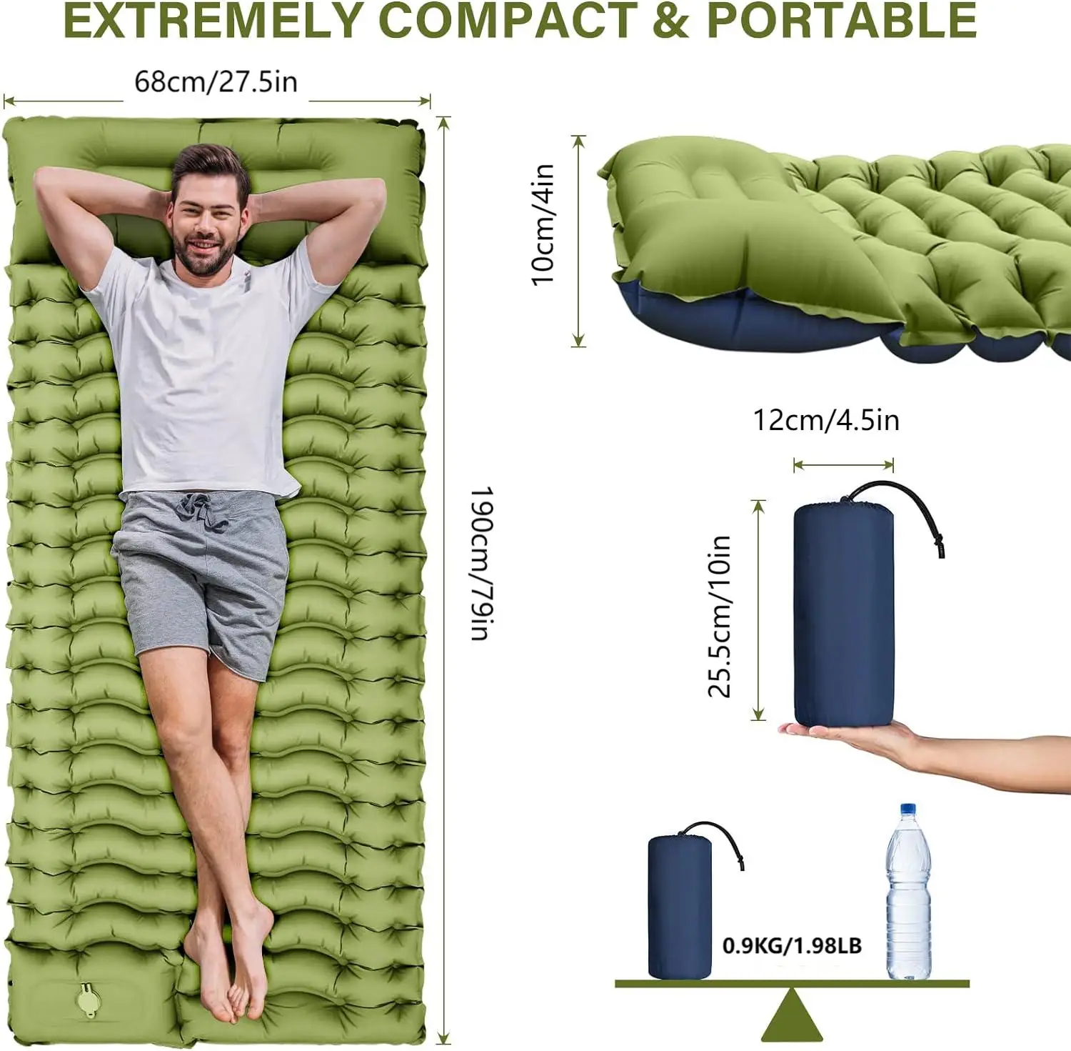 Colchoneta inflable s per gruesa para acampar al aire libre 4 pulgadas colchoneta-inflable-s-per-gruesa-para-acampar-al-aire-libre-4-pulgadas