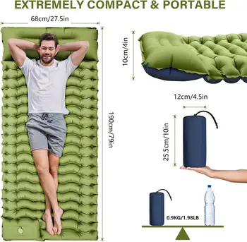 Outdoor camping super thick 4-inch inflatable sleeping mat 1