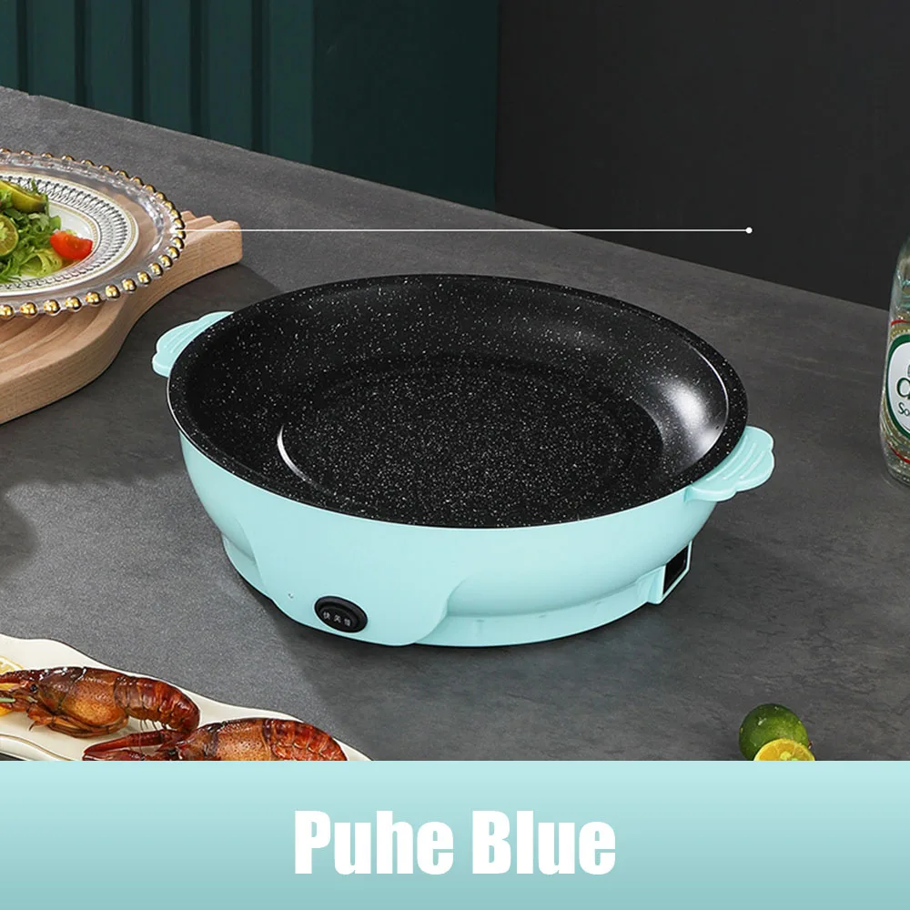 מחבת טיגון חשמלית מרובת תכניות 220V לא מדביקה גריל טיגון צלייה מטבח כלי בישול סטייק ברביקיו