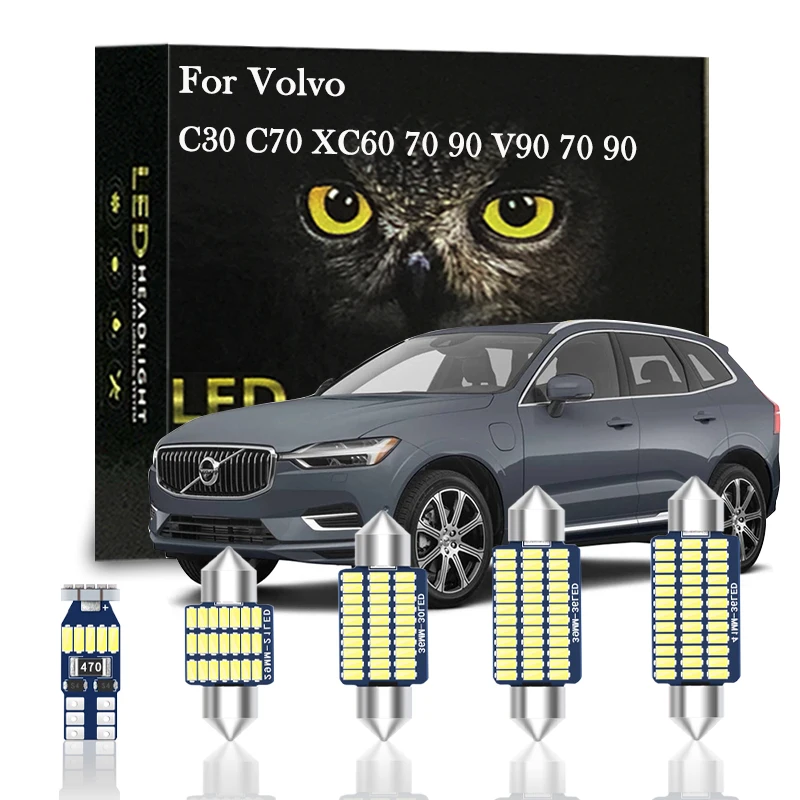 For Volvo S40/S60/S80/XC70/XC60 1 Pair 3 LED Beads Plastic License Plate  Light Car Accessory Replacement 