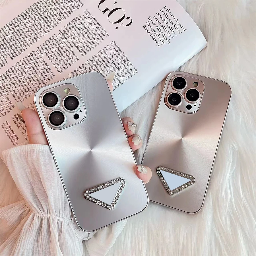 

Lens Precision Hole Designer Phone Case For Iphone 15 14 13 12 11 Pro Max 14Pro Electroplated Texture Luxury Case Soft Fundas