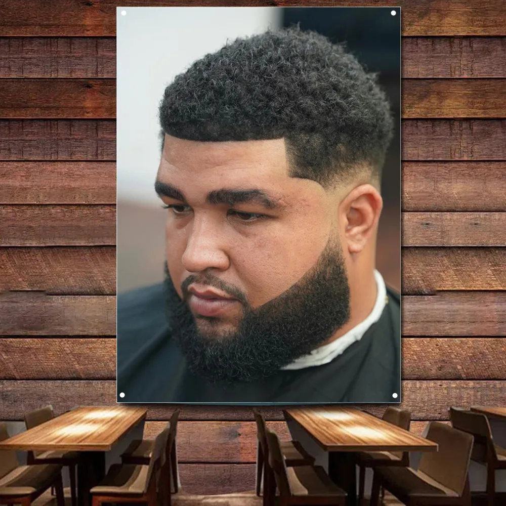 

Лучший постер для мужской прически в африканском стиле, настенный художественный баннер и флаг для парикмахерской, домашний декор, вывеска для стрижки и бритья, настенные таблицы