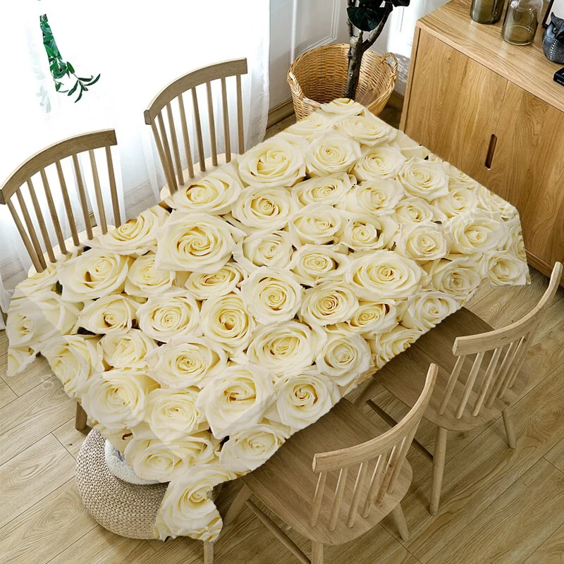 Rectangular Tablecloth 3d Printed Pattern Rectangular Waterproof Tablecloth Room Decoration Wedding Decoration Accessories