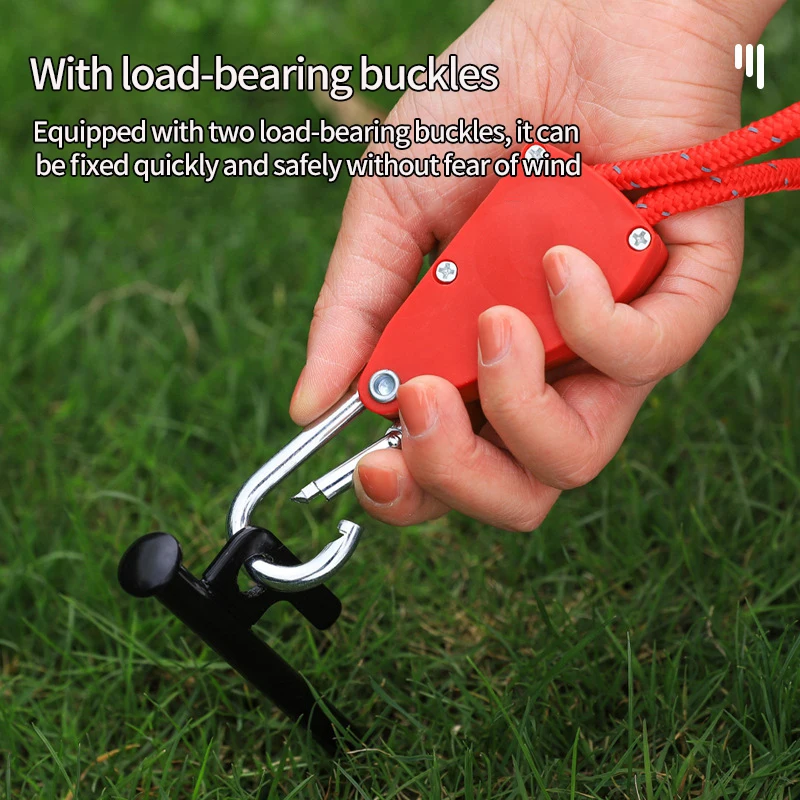 4m Tactical Adjustable Rope Ratchet Tent Camping Rope Buckle with Pulley Tensioner Ratchet Hangers Awning Wind Rope Tie Down