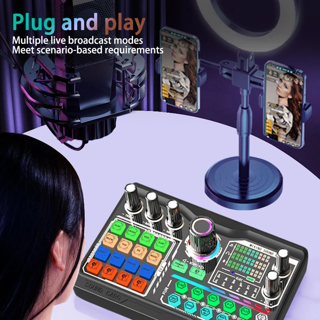Professional Podcast Microphone SoundCard Kit Hi-Res SoundCard for PC Smartphone Laptop Computer Vlog Recording Live Streaming 5