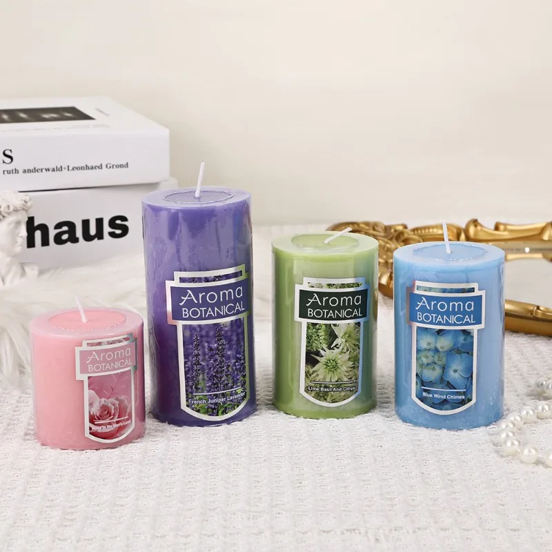 Elegant Minimalist Cylindrical Scented Candle Set for Romantic Ambiance and Home Decor