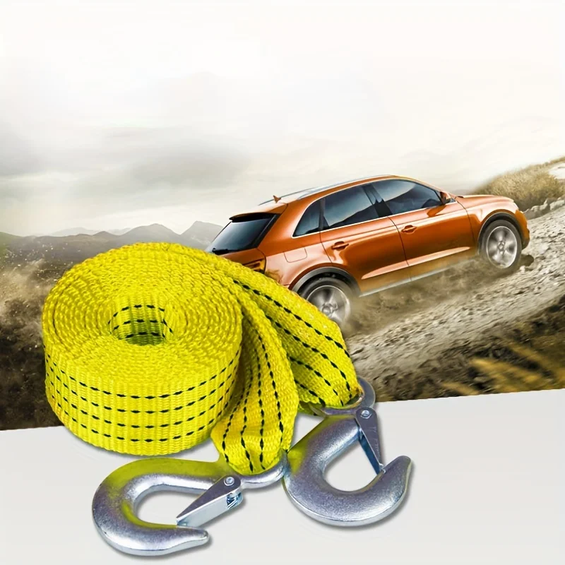 Heavy Duty Yellow Nylon Towing Strap for Vehicle Recovery