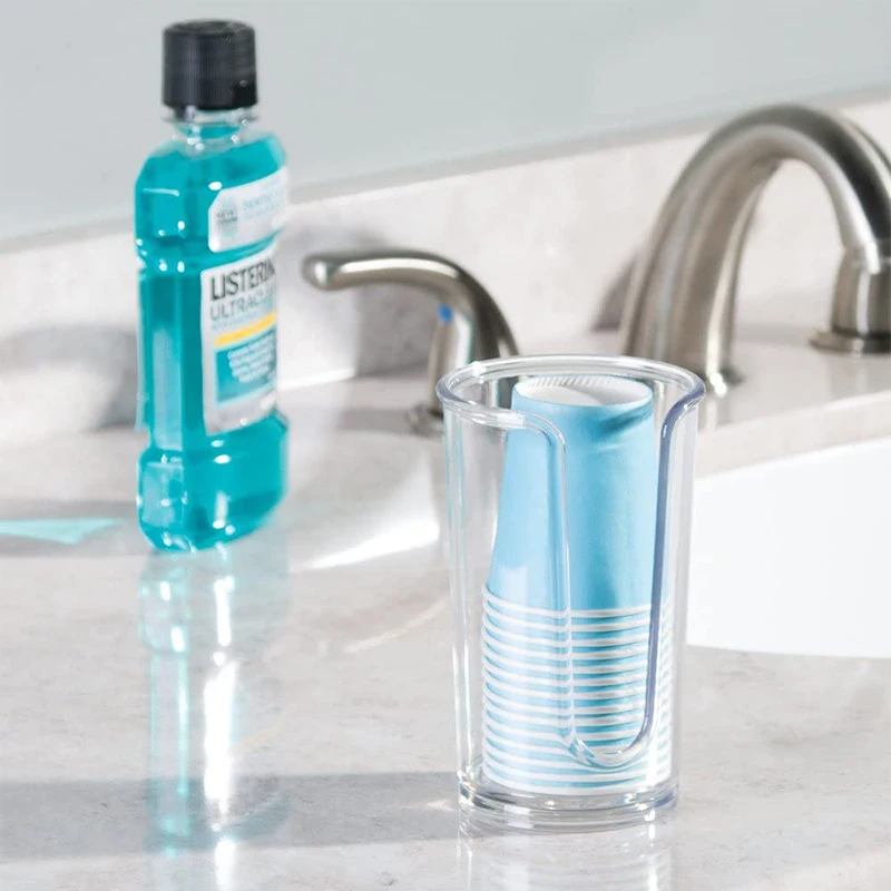 Acrylic Transparent Box Disposable Paper Cup Storage Box Makeup Cotton Storage Rack Mouthwash Cup
