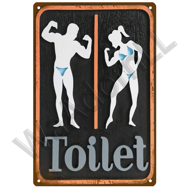 Vintage Metallschild Home Funny Decor Toilette Blechschild WC Toilette Toiletten Wandkunst Badezimmer Toilette Toilette Wanddekoration Pub – Detail 17