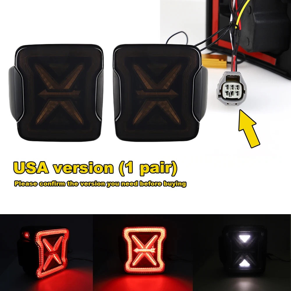 2X LED Tail Lights for Jeep Wrangler JK 07-2017 Reverse / Turn Signal / Running