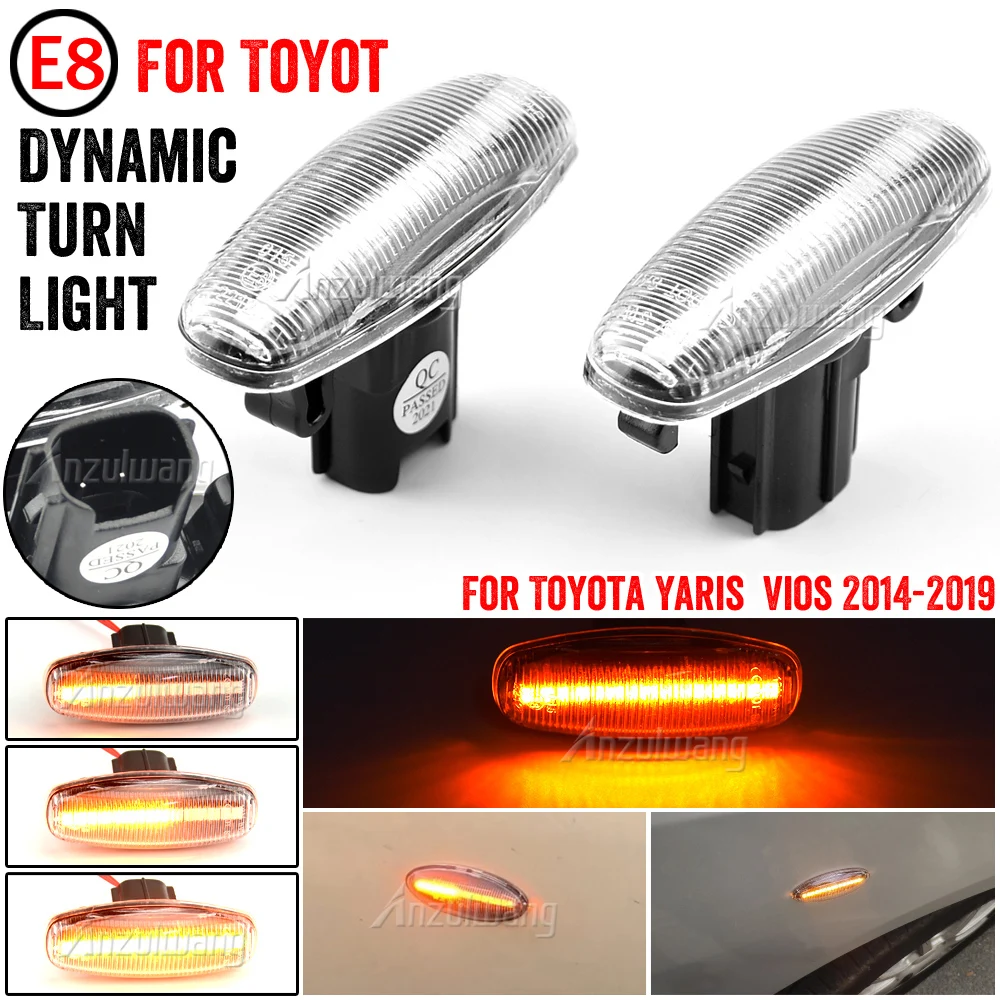 

Flowing Water Dynamic LED Turn Signal Side Marker Light For Toyota Yaris Vios Sequential Lamp 2014 2015 2016 2017 2018 2019