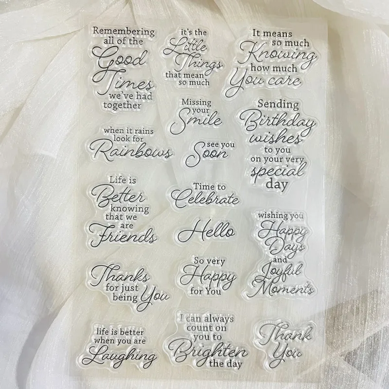 English Word daily phrase Clear Stamp Transparent Silicone Stamp Seal Sheet For Scrapbooking Photo Album Decoration