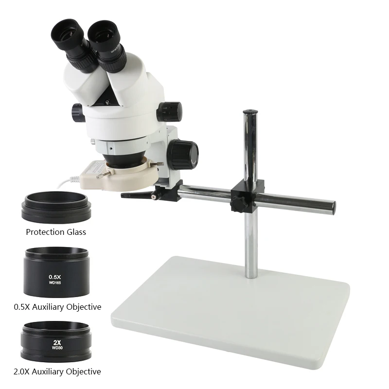 3.5x90x Continuous Zoom Binocular Stereo Microscope Big Boom Stand