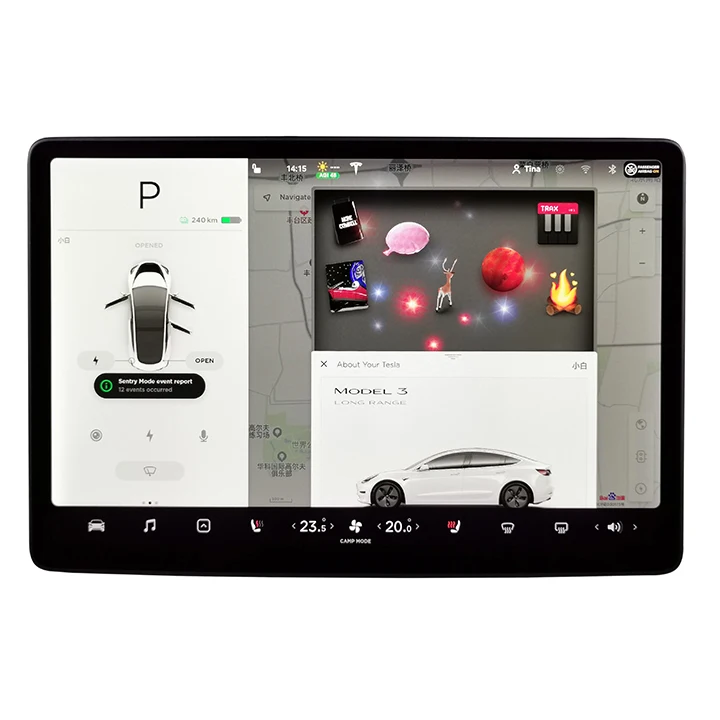 Touch Screen Multimedia For Tesla Model3 ModelY AWD Navigation 15.4 Inch Display