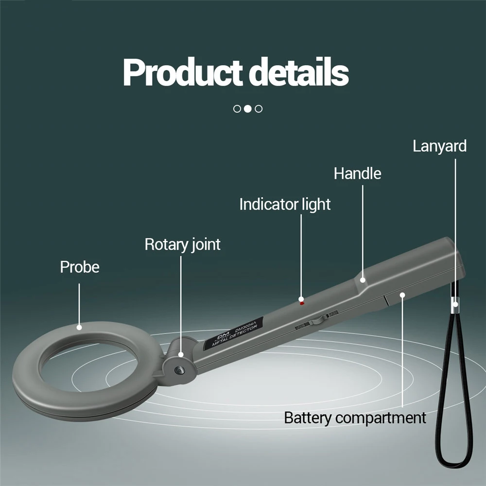 Metal Detector DM3004A Handheld Alarm High Sensitivity Metal Scanner Security Checker Pinpointer Search Coil Metal Detect