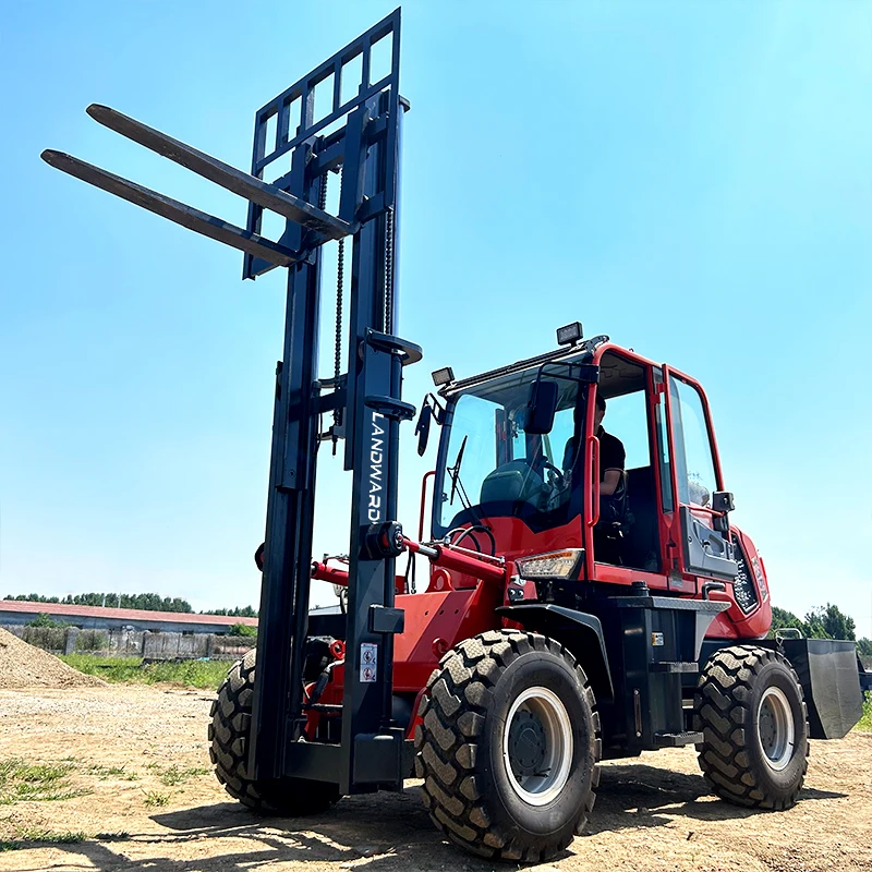 Agricultural All Terrain Off-Road Forklift 3Ton 4WD Diesel Forklift