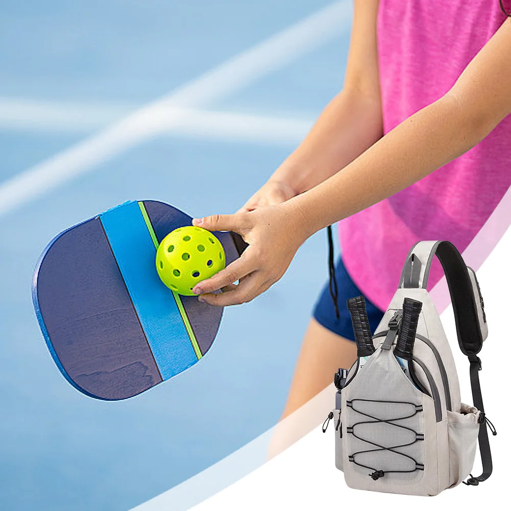 Pickleball Bag Large Capacity Crossbody Sling Bag Pickleball Backpack for Pickleball Tennis Travel for Men and Women 3