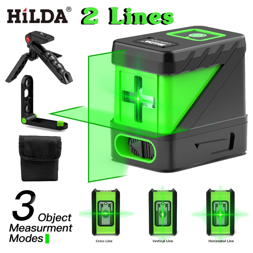 HILDA medidor de Nivel láser, herramienta de nivelación de 2 líneas