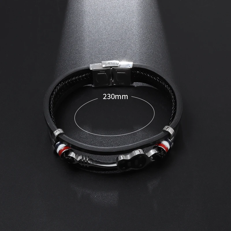 Hip Hop Fashion High Quality Metal Guitar Multilayer Leather Bracelet Men Women Charm Rock Party Jewelry