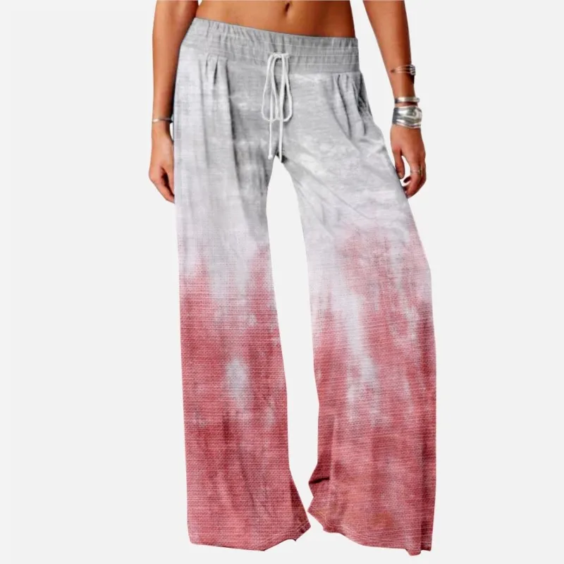 

Women's all-match casual pants, Hawaii vacation, simple travel, two-color gradient, women's wide-leg pants, women's pants Y2K