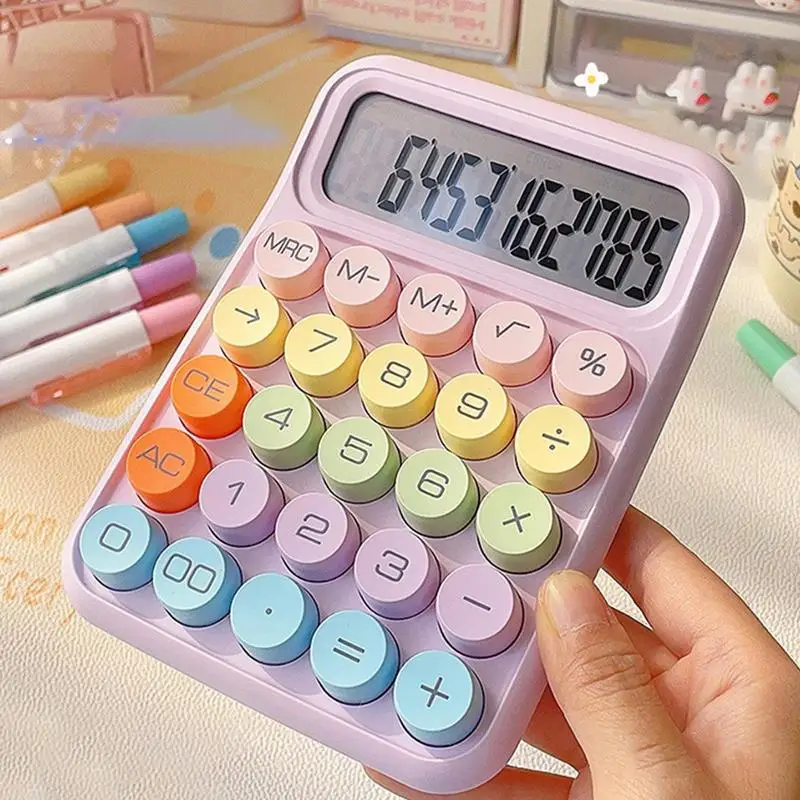 12 Digit LCD Display Calculator Candy Color Electronic Calculator Functions Financial calculator for Home Office School