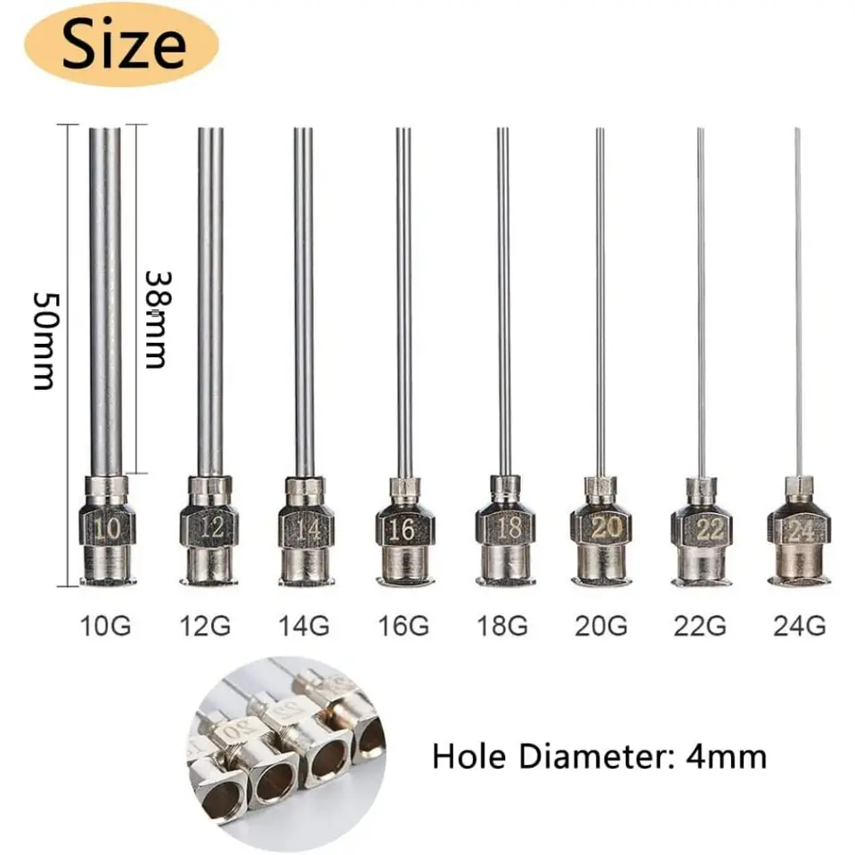 16PCS 15 Inch Stainless Steel Dispensing Needle Tip Blunt Needle with Luer Lock for Refilling Glue image 2